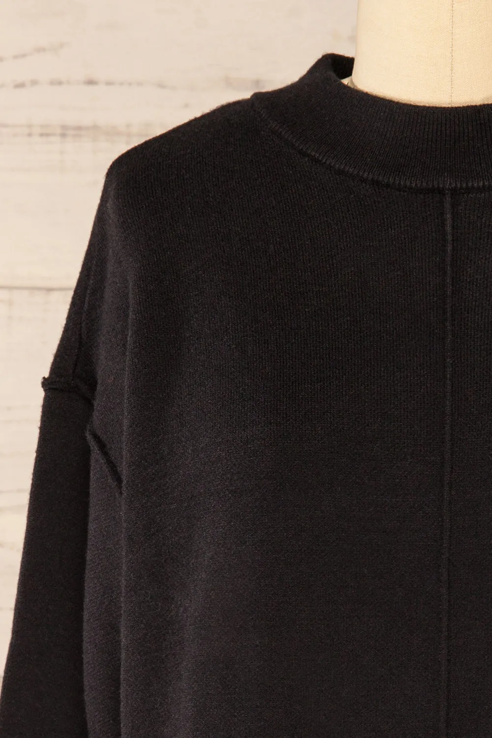 Monterrey Black | Knit Crewneck w/ Ribbed Details