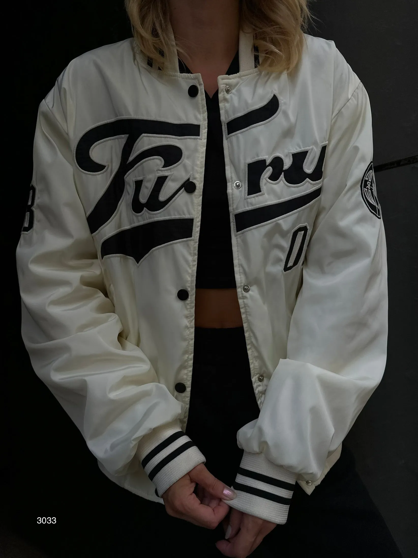 Oversize Embroidered College Jacket