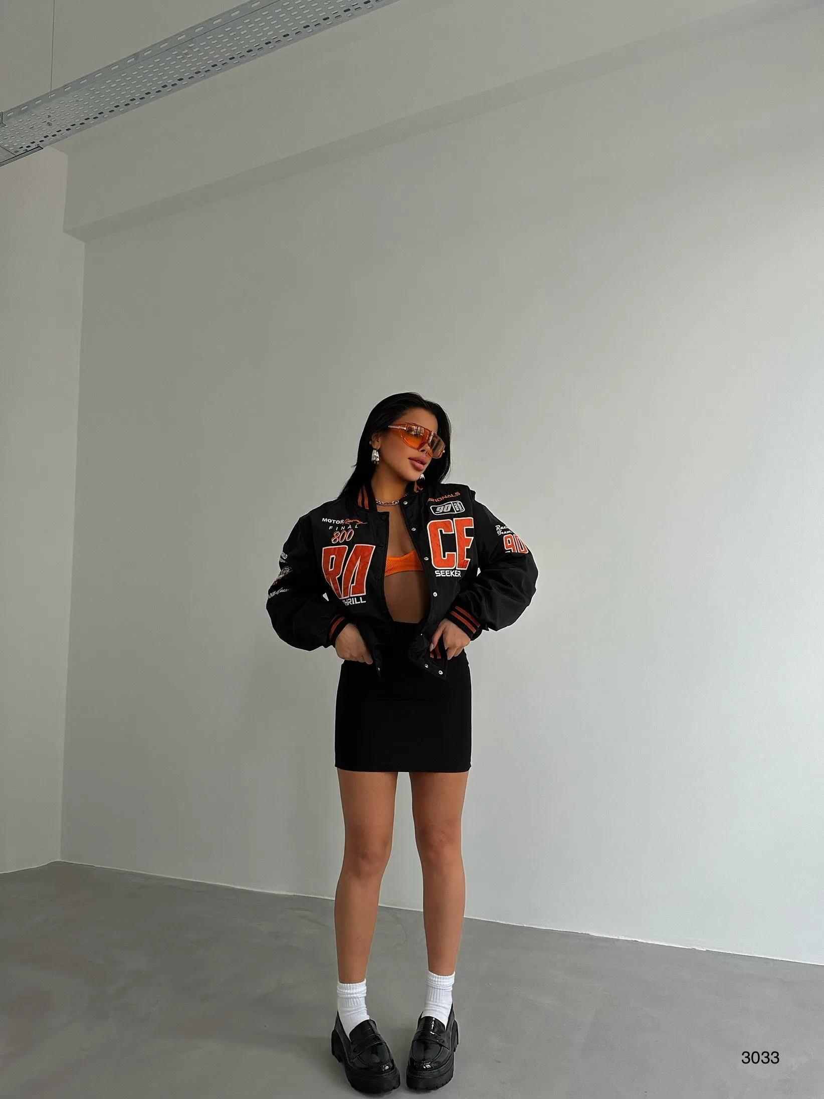 Oversize Embroidered College Jacket