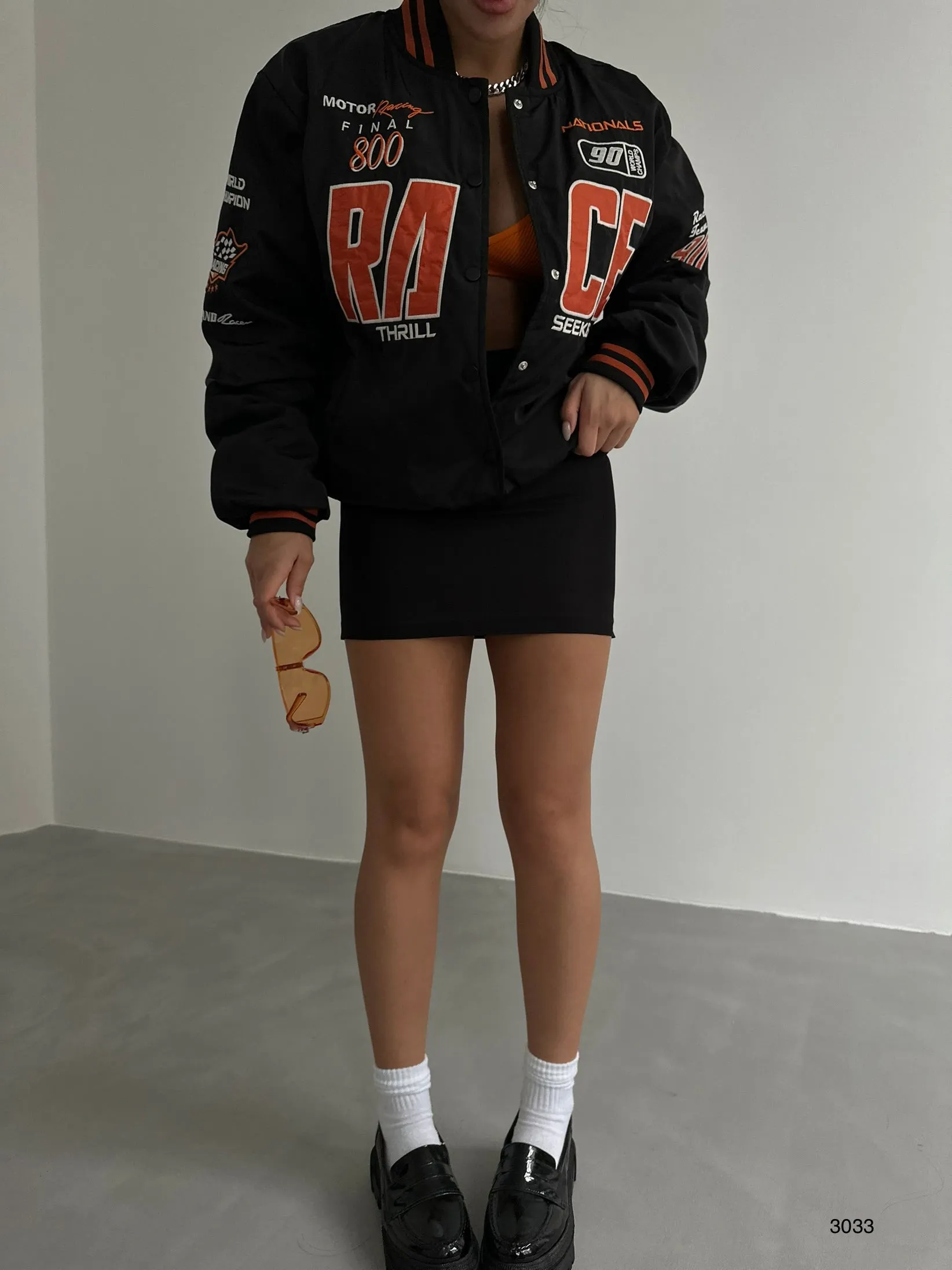 Oversize Embroidered College Jacket