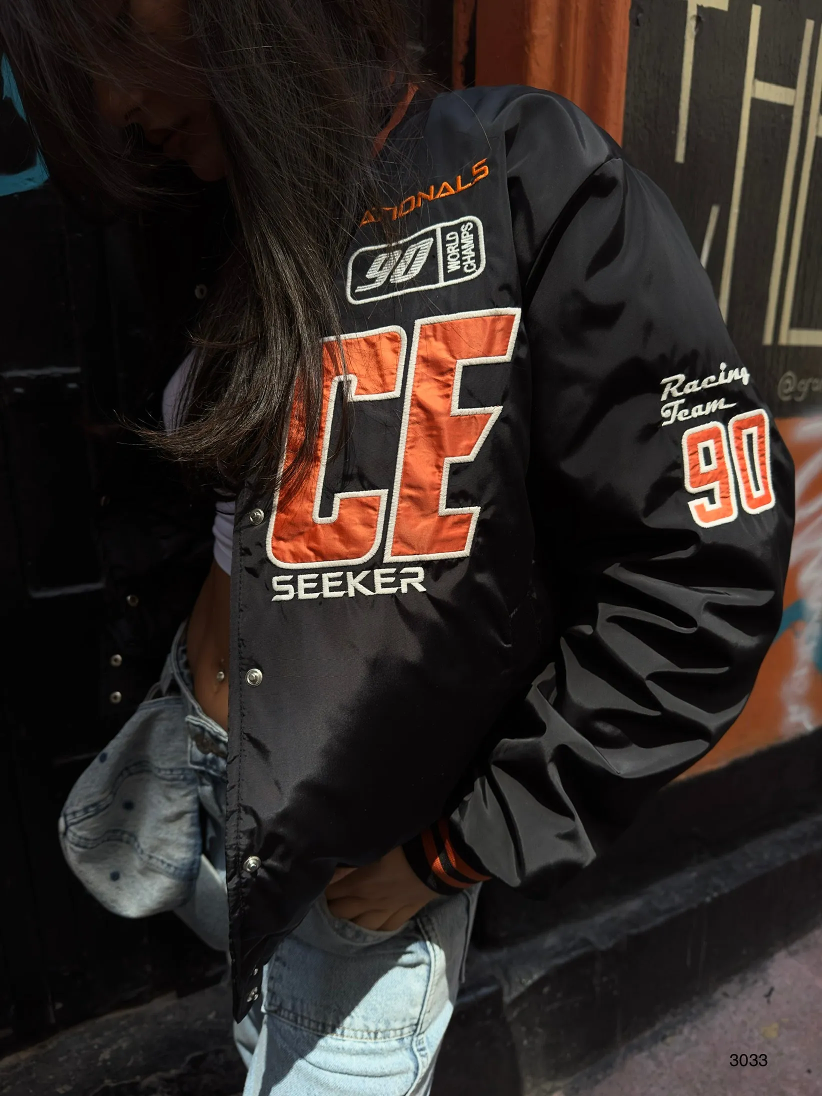 Oversize Embroidered College Jacket