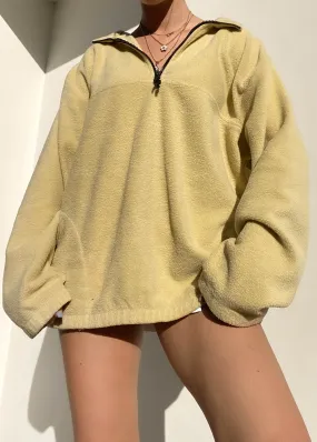 Pale Yellow 90's Fleece Quarter Zip (L)