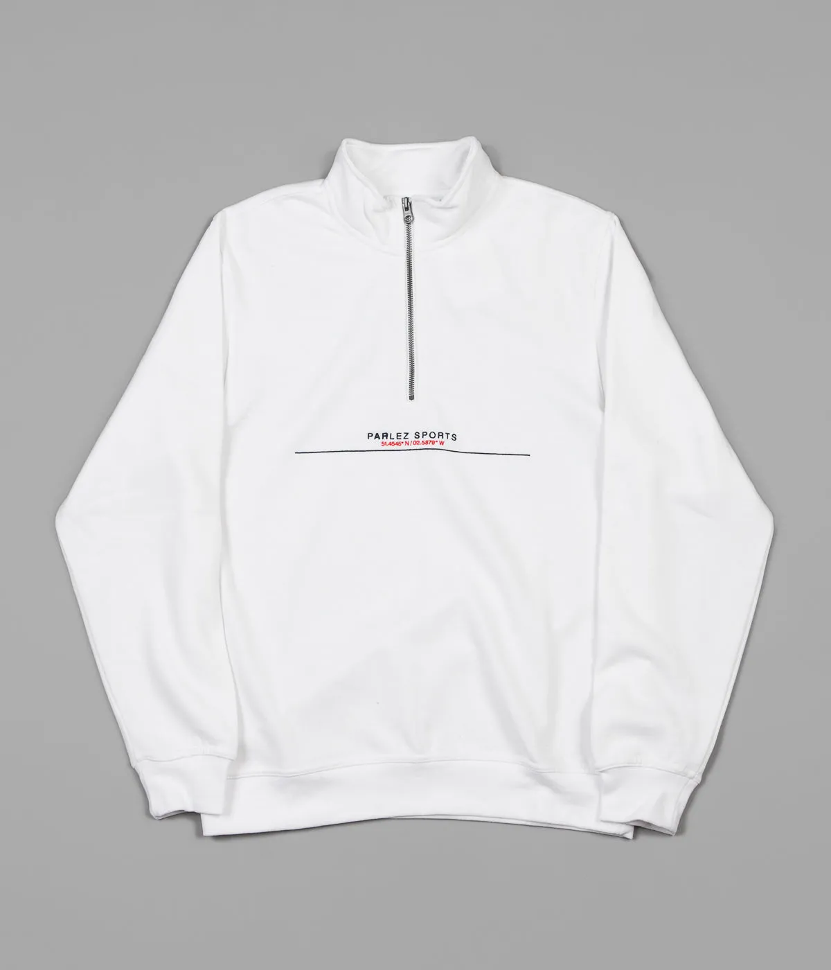 Parlez Bar 1/4 Zip Sweatshirt - White