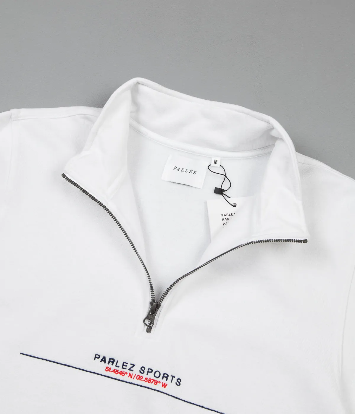 Parlez Bar 1/4 Zip Sweatshirt - White