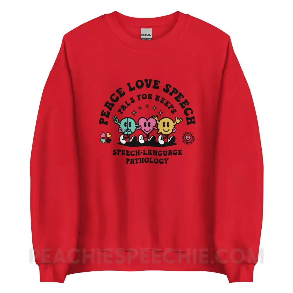 Peace Love Speech Retro Characters Classic Sweatshirt