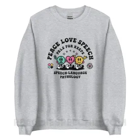 Peace Love Speech Retro Characters Classic Sweatshirt