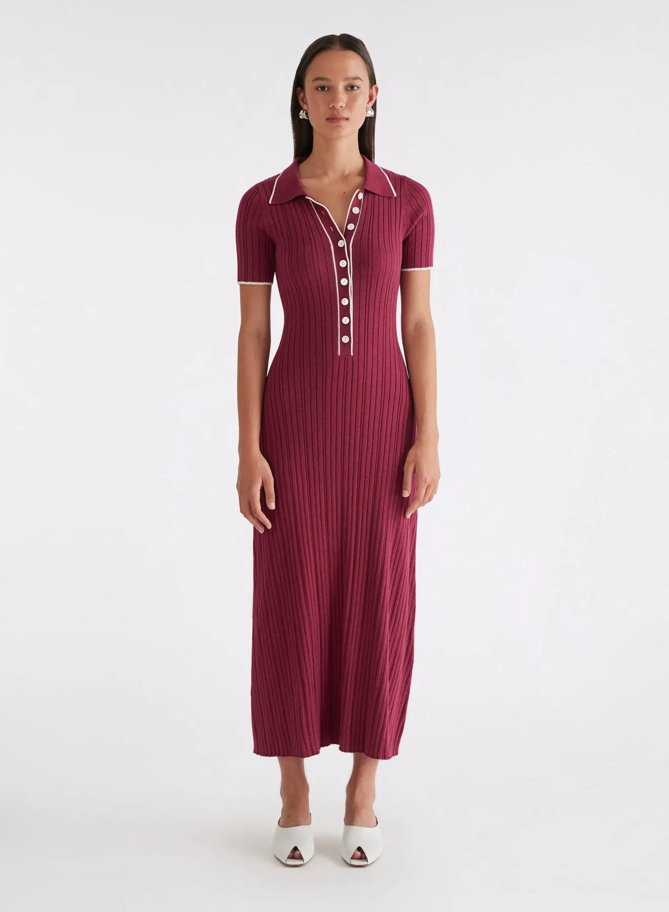 PENELOPE DRESS (CHERRY W/ SILENCE TRIM)