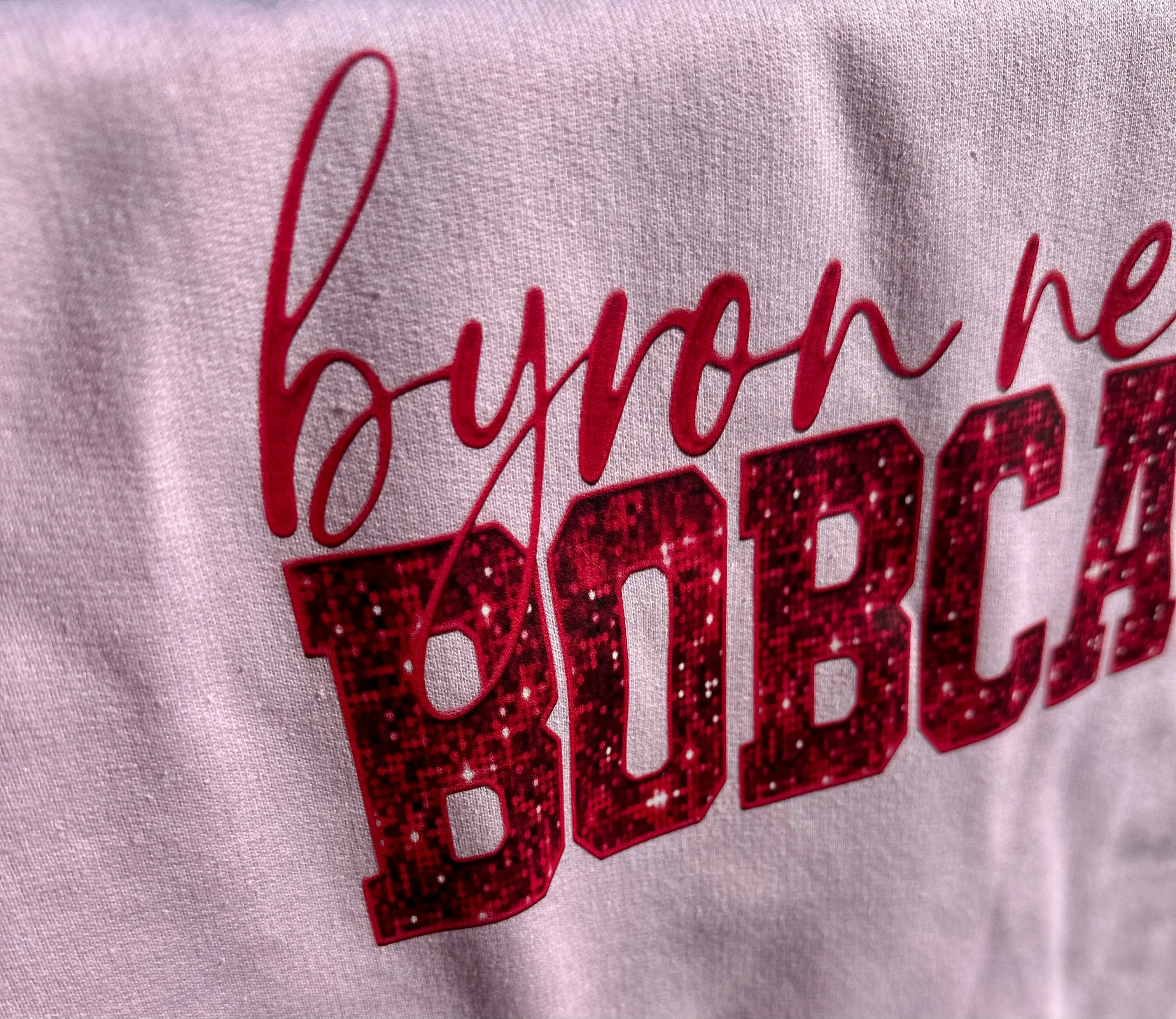 Pink Out Faux Glitter Bobcats Sweatshirt