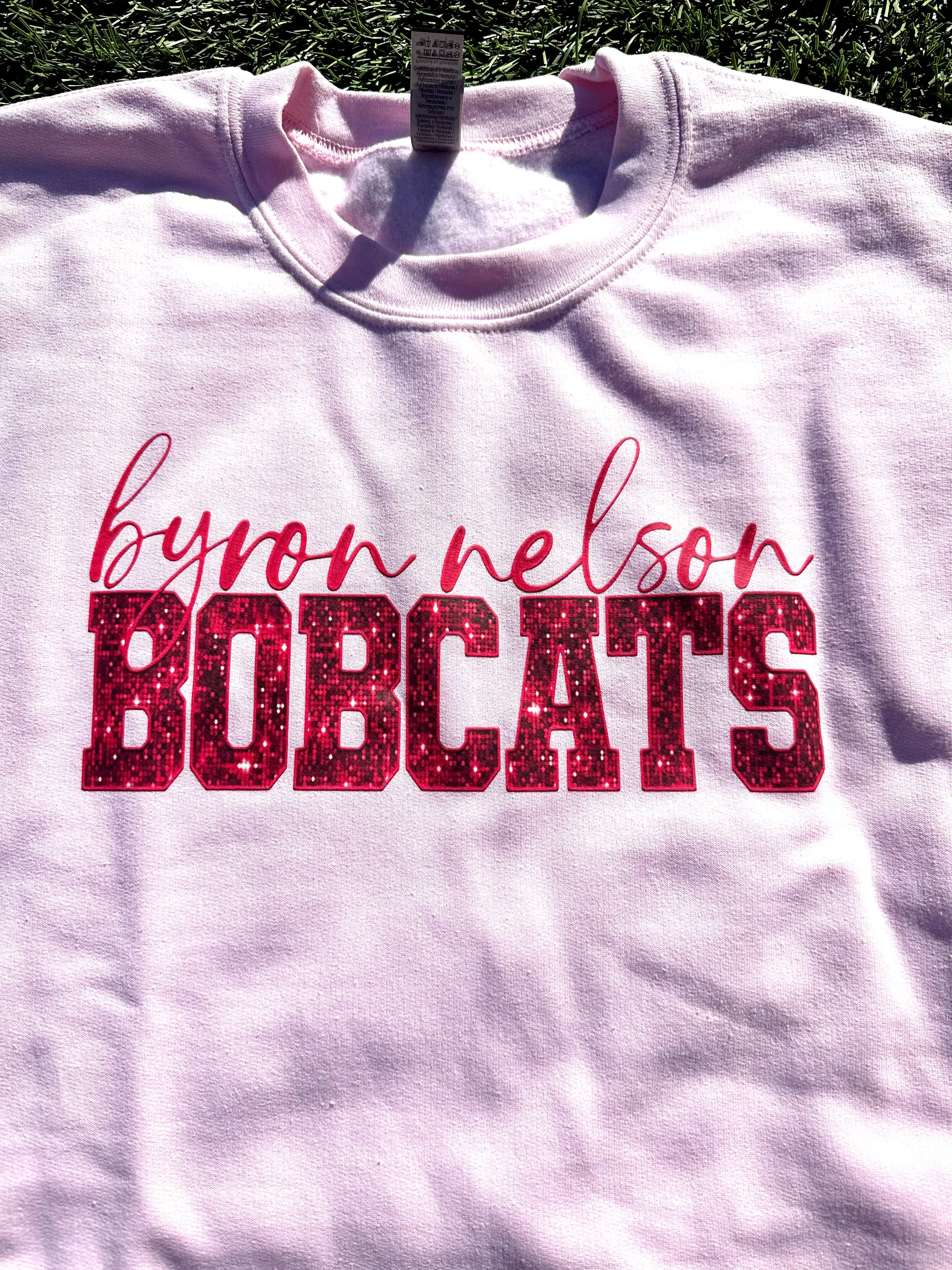 Pink Out Faux Glitter Bobcats Sweatshirt