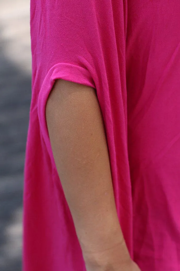 Pink Poncho Style Top