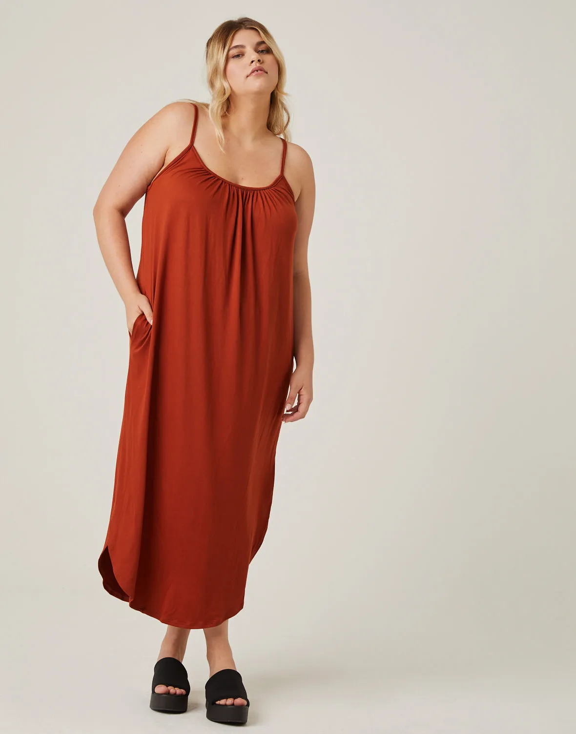 Plus Size Flowy Knit Tank Dress