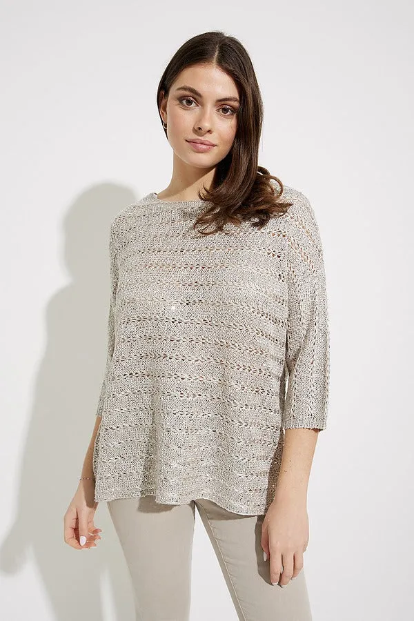 Poncho-Style Sequined Sweater Top