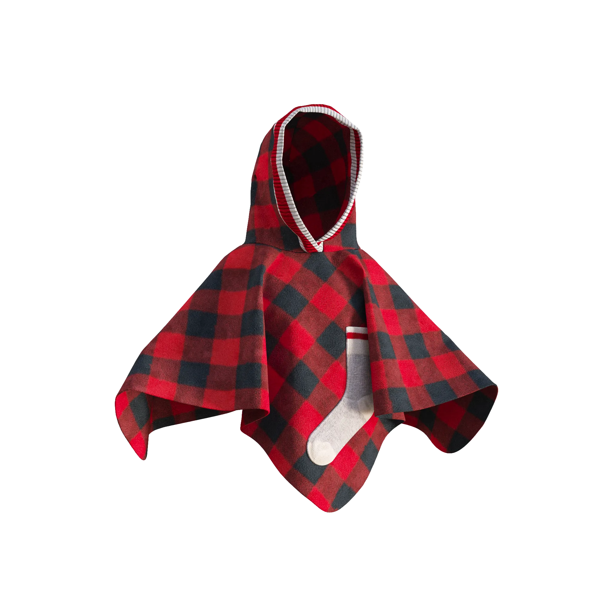 Pookie Poncho - Red Toddler/Youth Polar Fleece