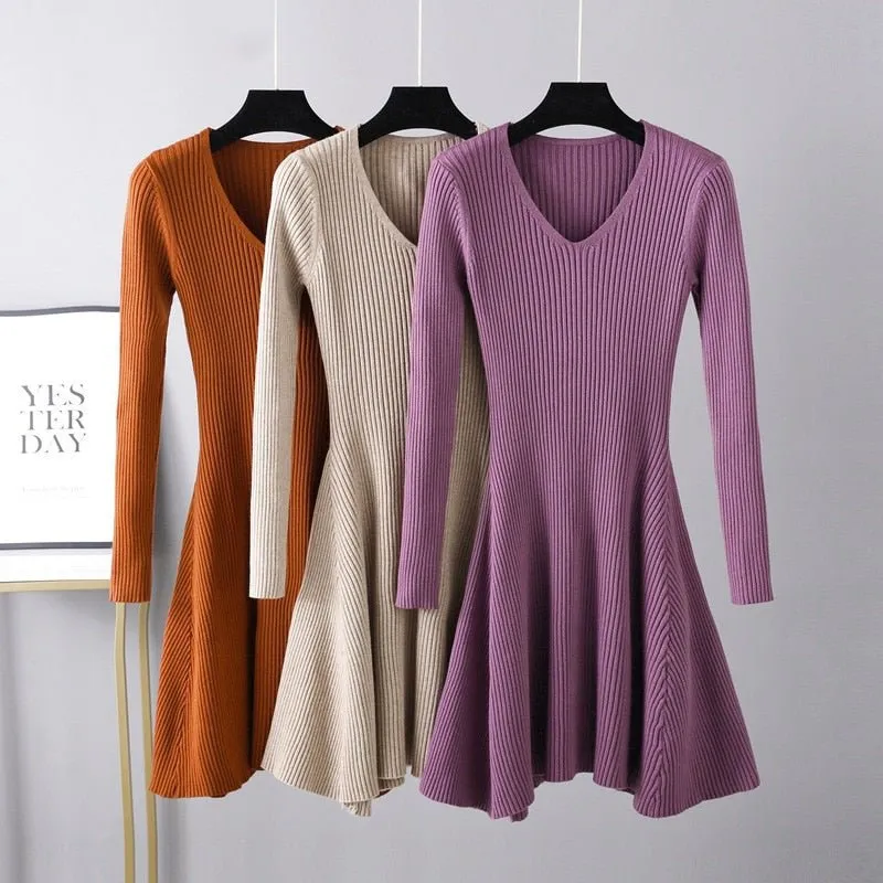 Pre Order:  A Line Knit Mini Dress