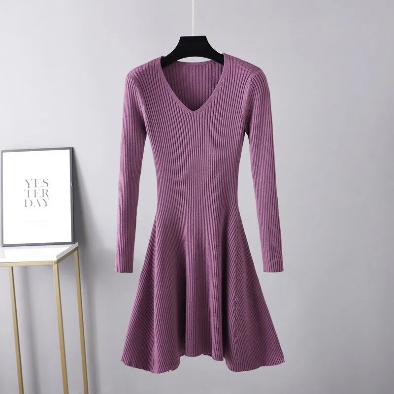 Pre Order:  A Line Knit Mini Dress