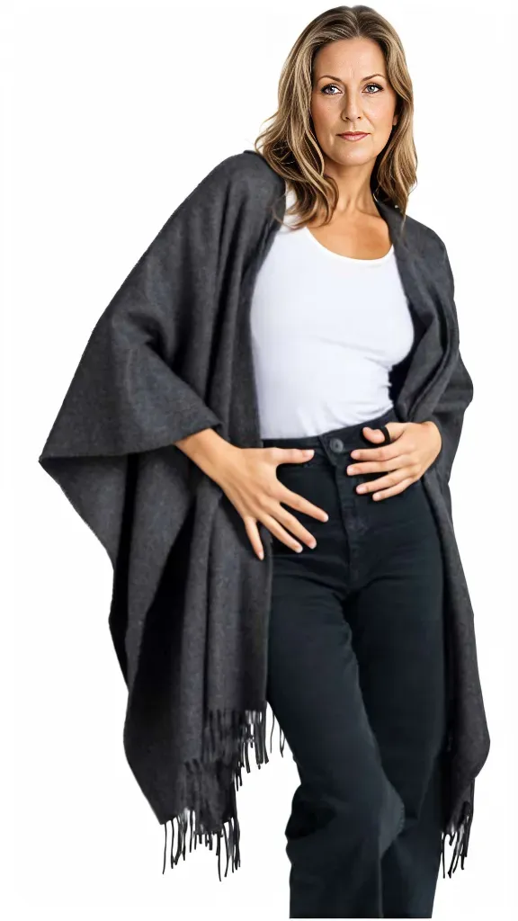 Premium Classic Solid Alpaca Poncho