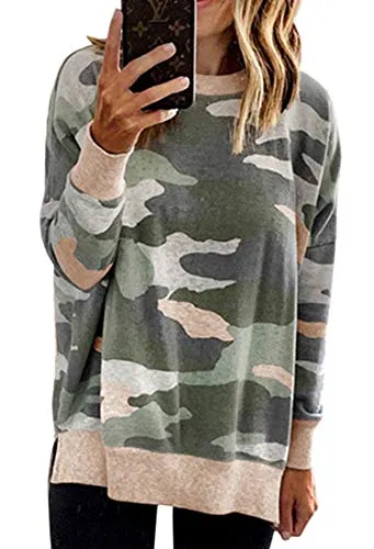 Pretty In Pink Camouflage Print Sweatshirt