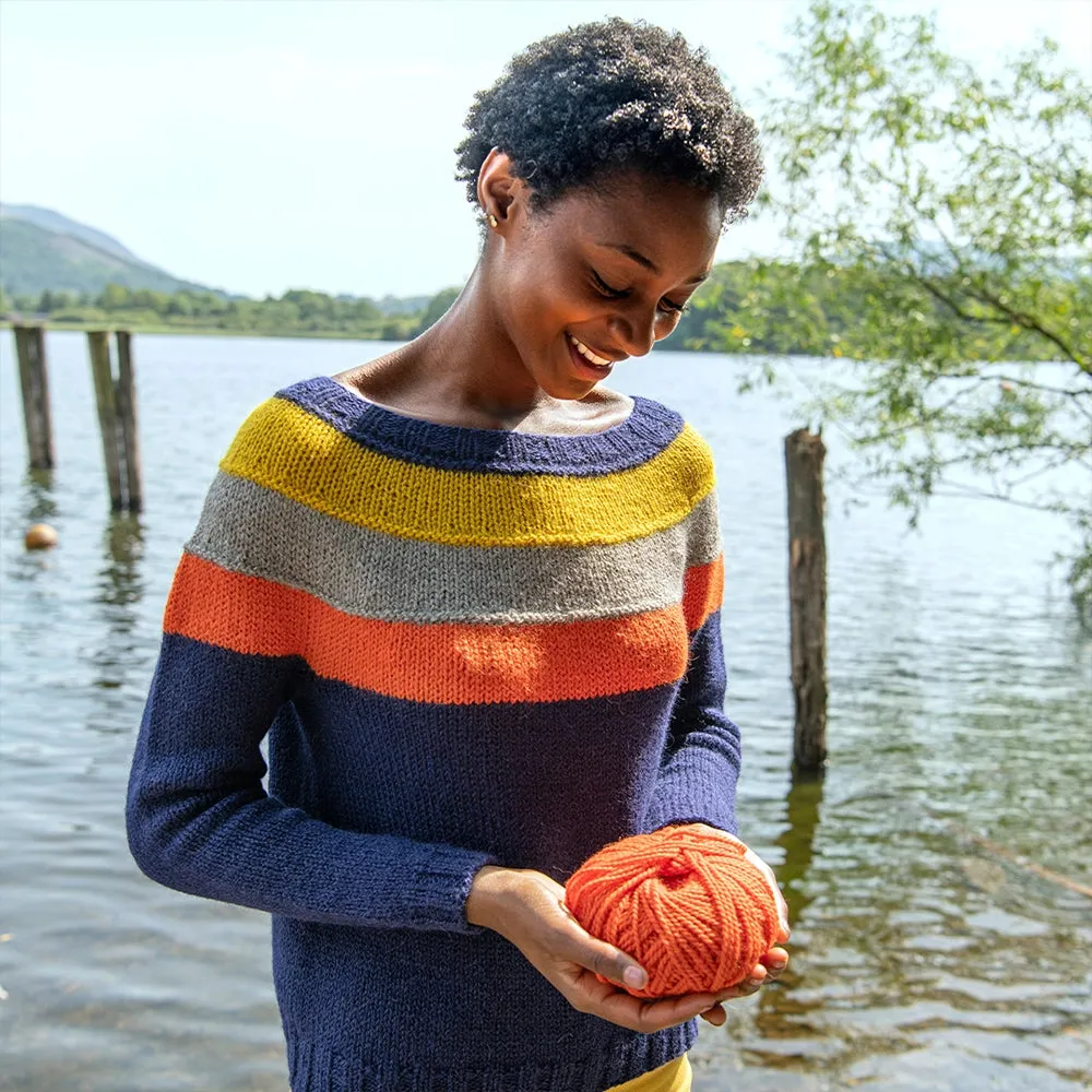 Purls of Wisdom Sweater Kit (&Make Aran) - Colorblock