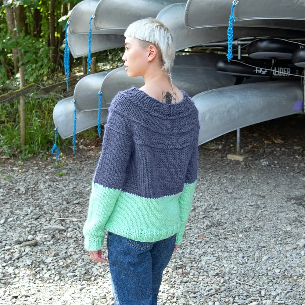 Purls of Wisdom Sweater Kit (&Make Super Bulky) - Colorblock