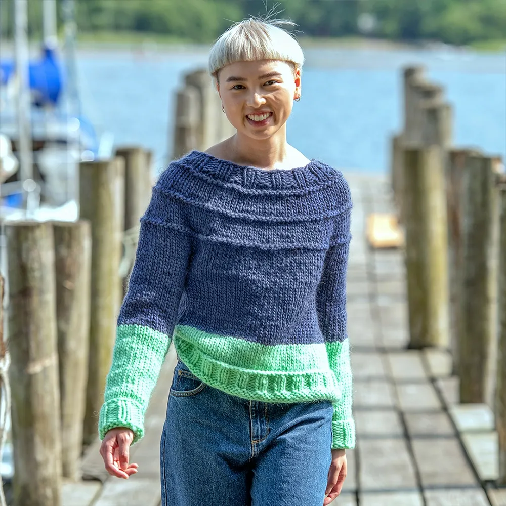 Purls of Wisdom Sweater Kit (&Make Super Bulky) - Colorblock