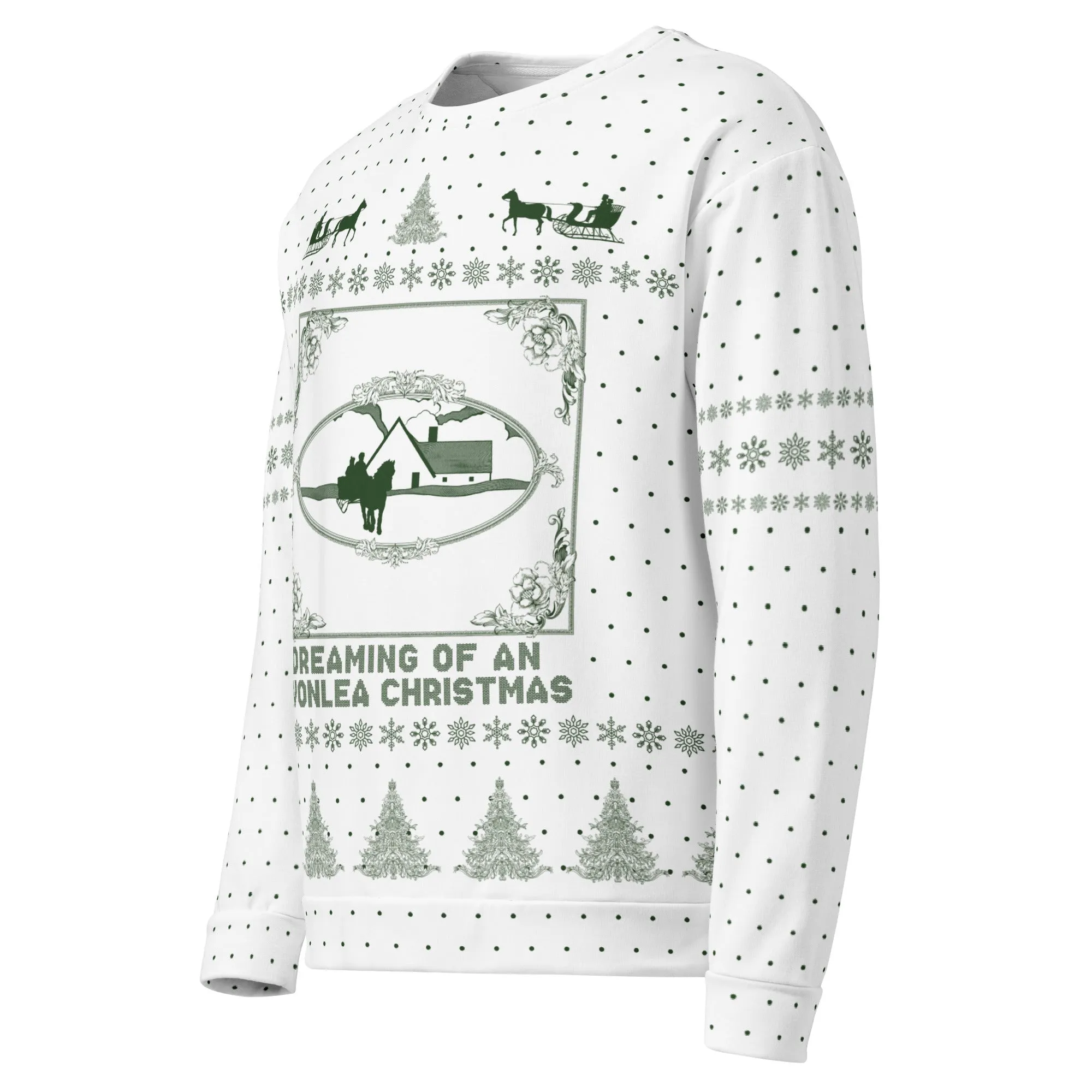 "Green Gables" White Holiday Sweatshirt