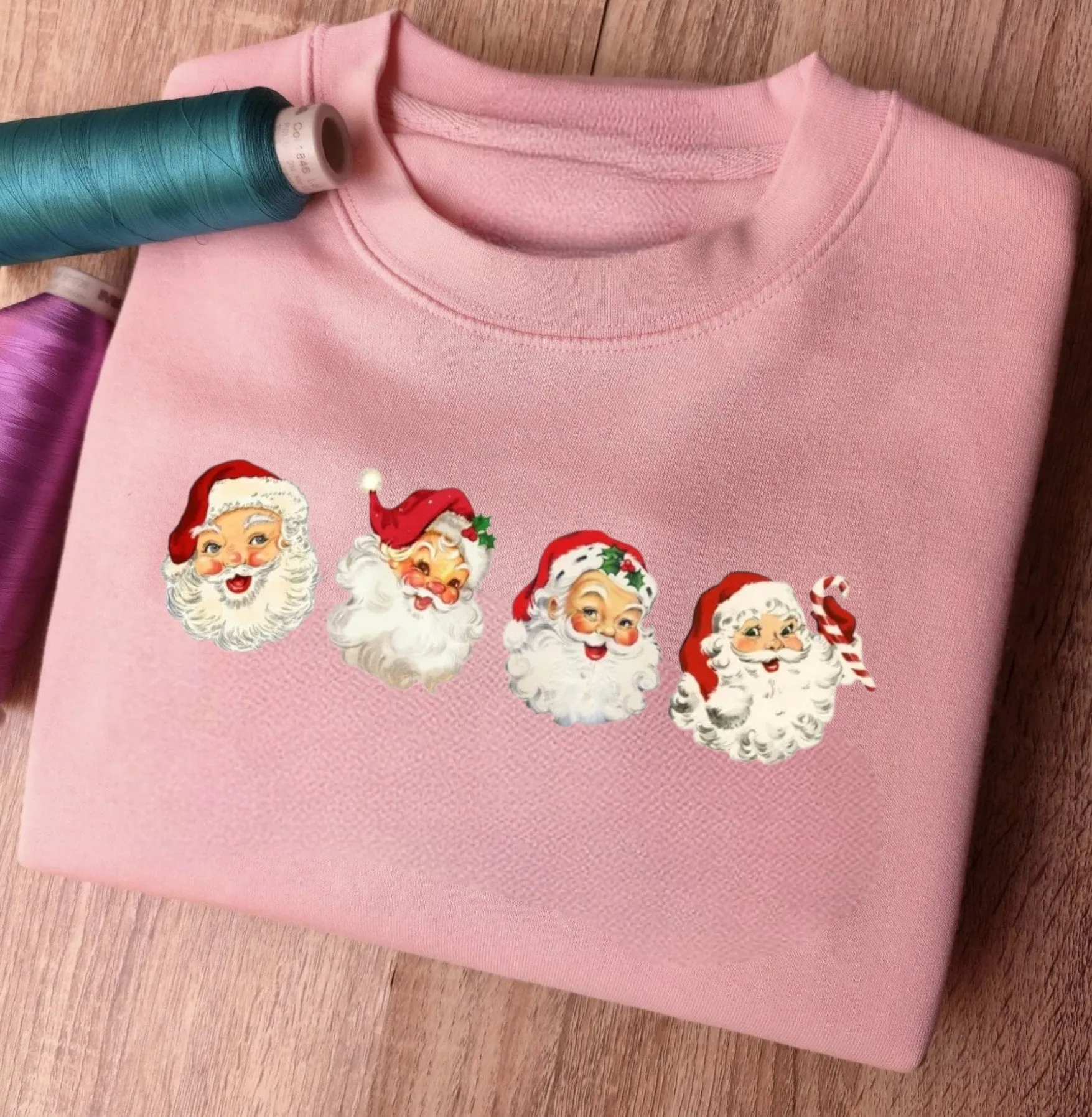 "Retro Christmas Santa" Sweatshirt - Vintage Holiday Graphic Tee for Festive Style