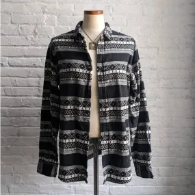 Retro Southwest Levi's Black White Flannel Classic Minimalist Western Cowboy Top