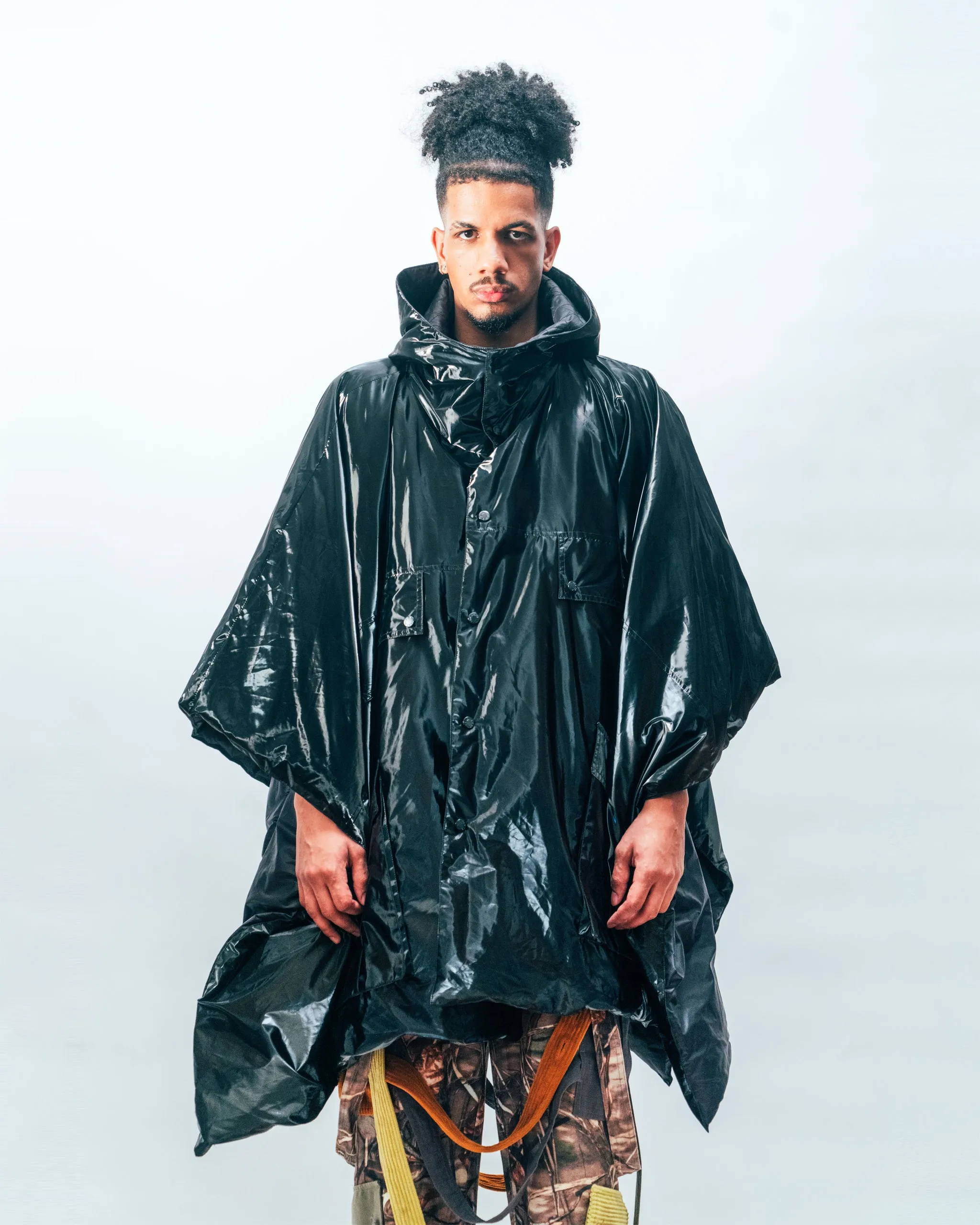 Reversible Hooded Down Poncho