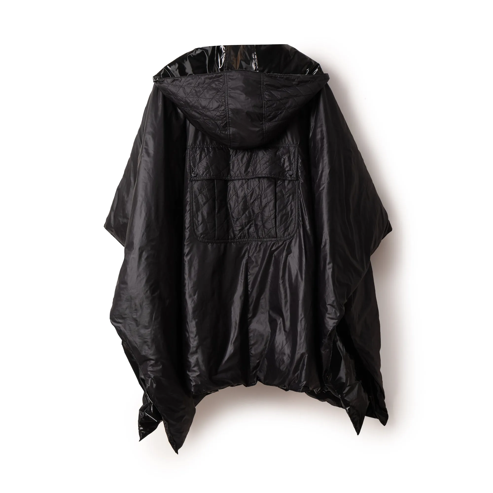 Reversible Hooded Down Poncho