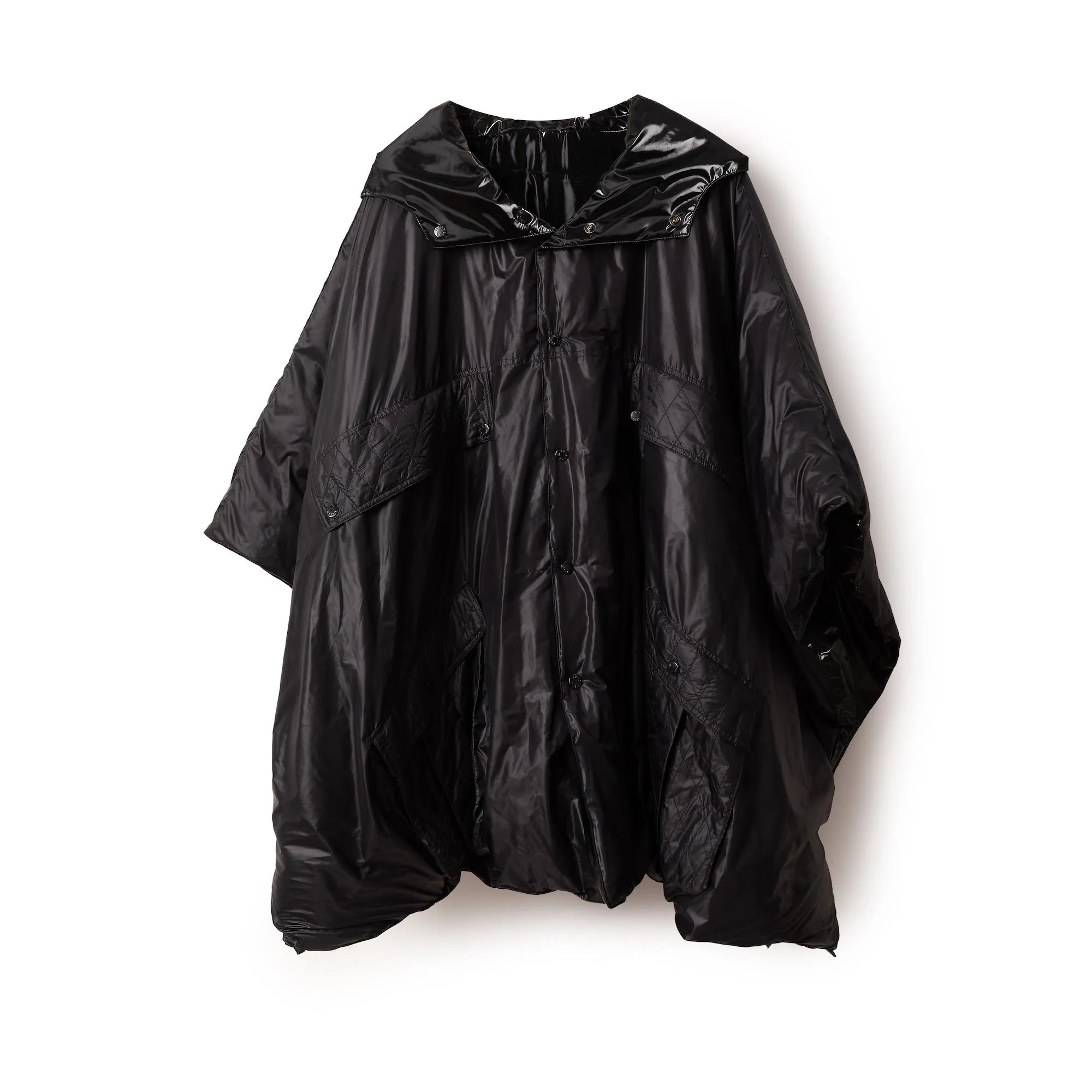 Reversible Hooded Down Poncho