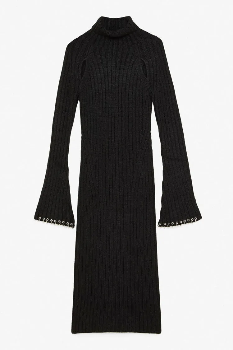 Ribbed Cut-out Knit Dress