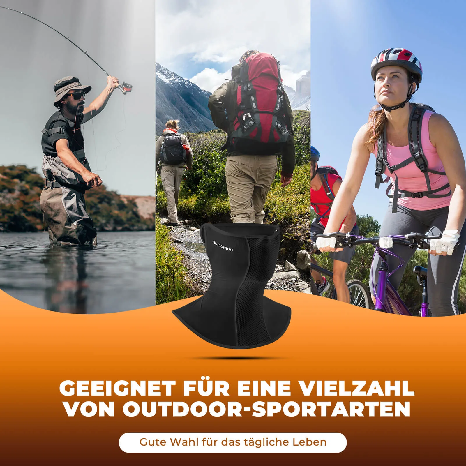 ROCKBROS Halbe Balaclava für Radfahren Sturmhaube Outdoor