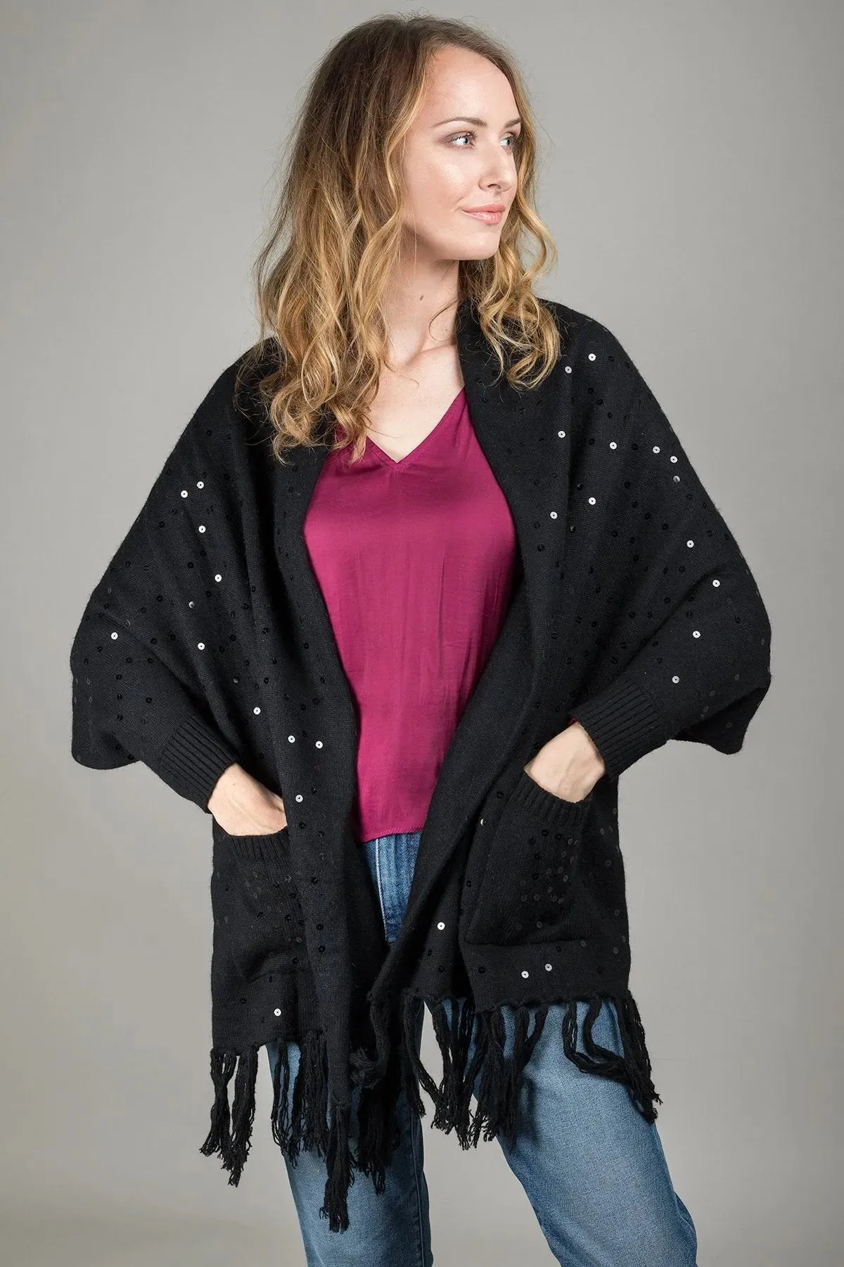 Sequin Party Cardigan Kimono