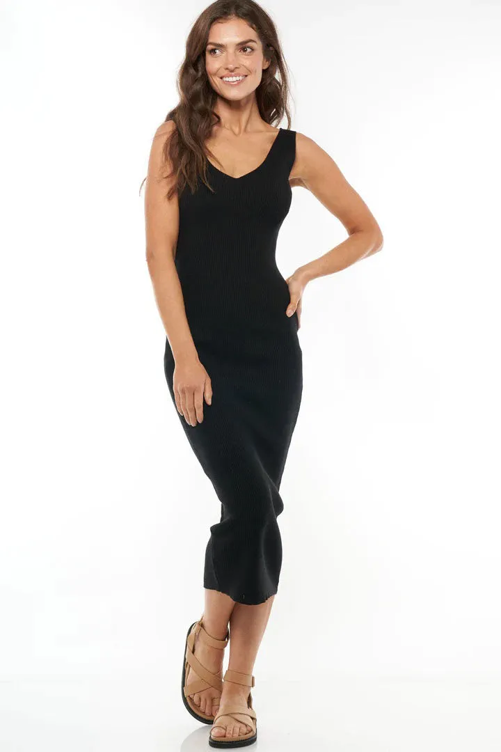 Serenity Maternity Sleeveless Knit Dress In Caviar