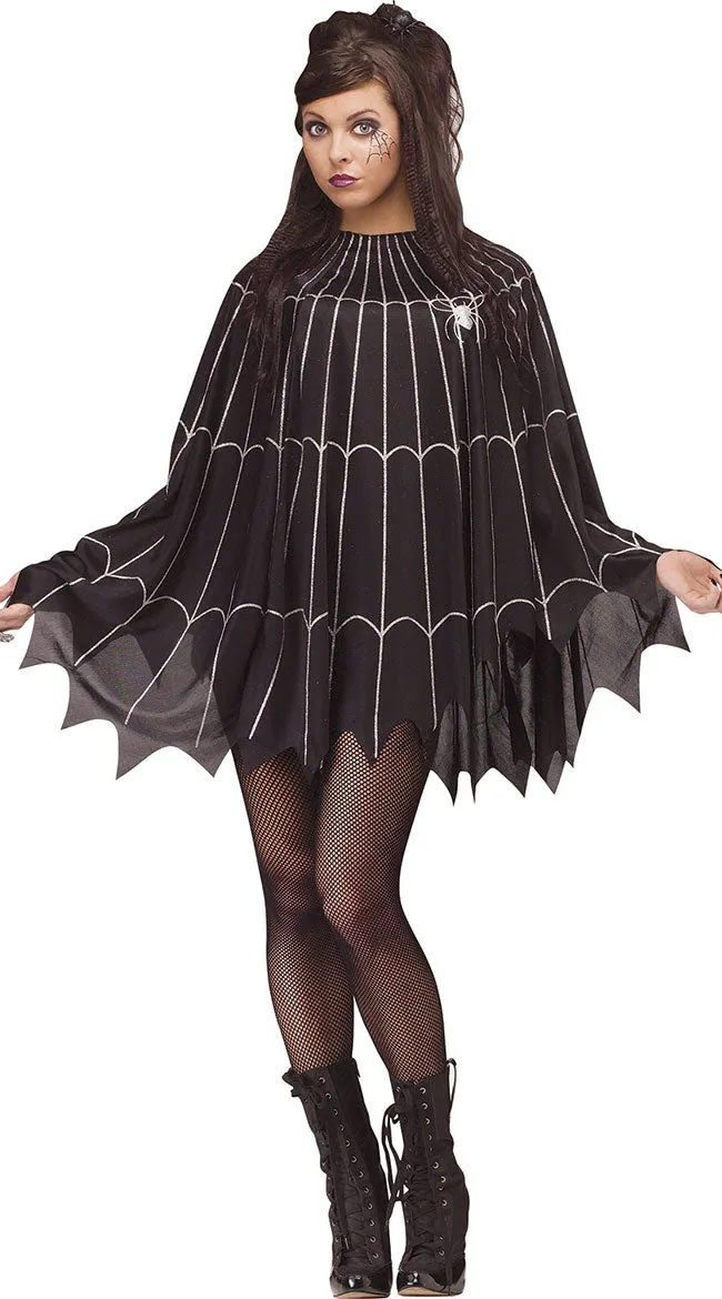 Shimmer Spiderweb Poncho Costume