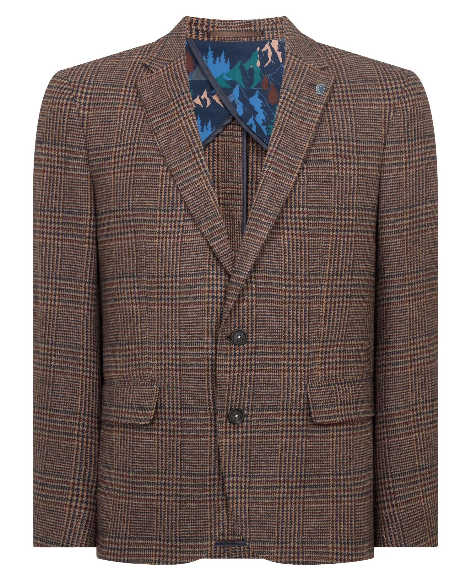 Slim Fit Checked Wool Jacket