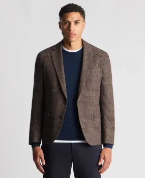 Slim Fit Checked Wool Jacket