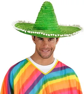 Sombrero 50cm mit Bommeln grün