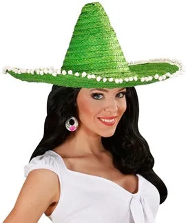 Sombrero 50cm mit Bommeln grün