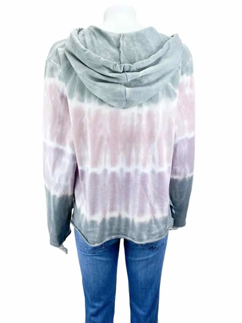 Splendid Collection Women's Beam Tie-Dye Sweatshirt Sage/Pink Size L