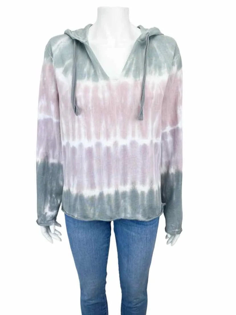 Splendid Collection Women's Beam Tie-Dye Sweatshirt Sage/Pink Size L