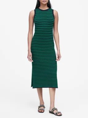 Stripe Knit Dress In Green & Blue