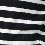 Stripe Print Button-Up Knit Cardigan