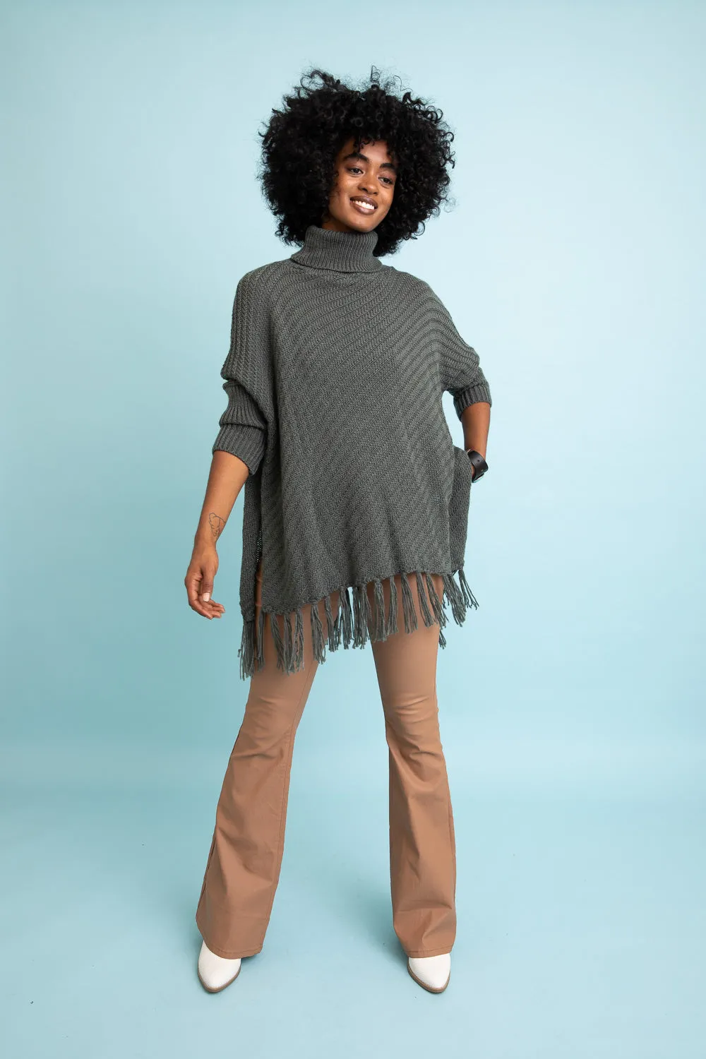 Sweater Weather Roll-Neck Poncho