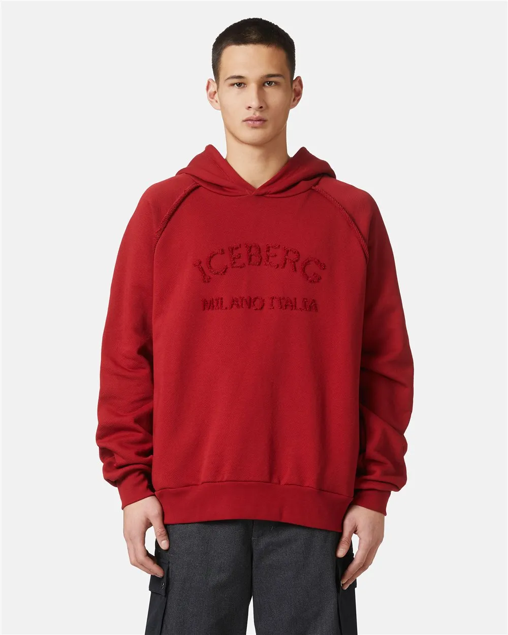 Sweatshirt with hood and logo - I24E12163324370