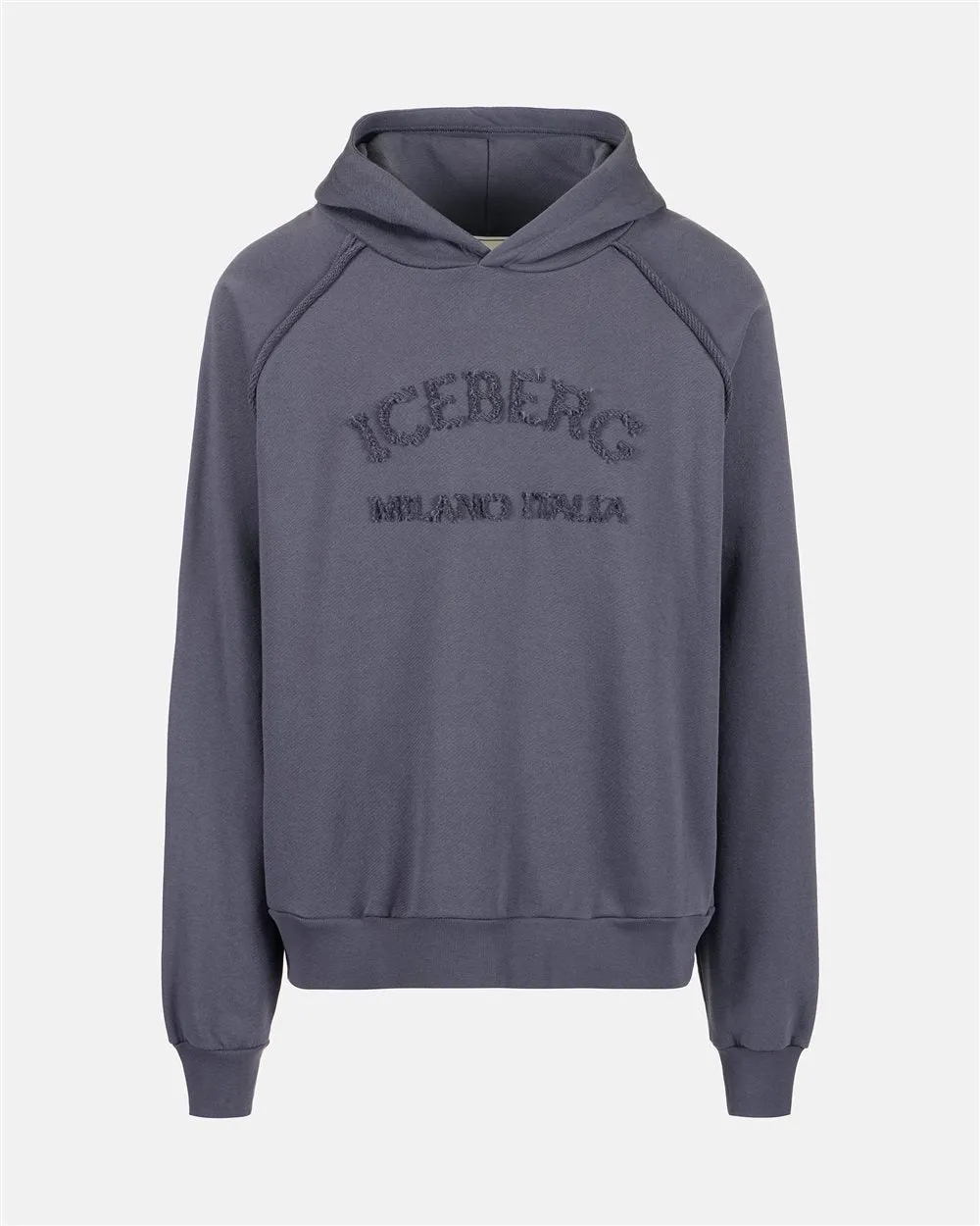 Sweatshirt with hood and logo (Pencil) - I24E12163328784