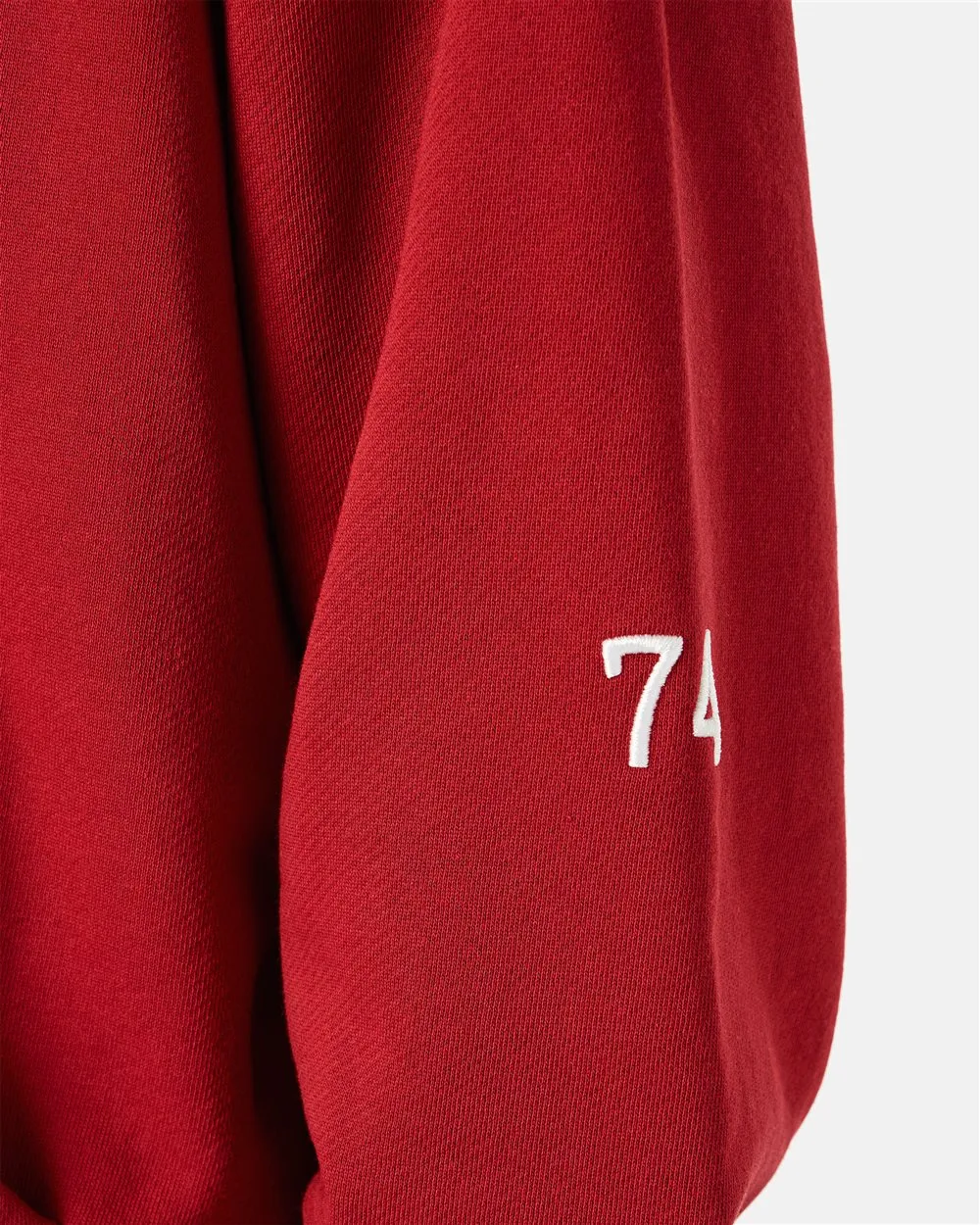 Sweatshirt with hood and printed logo (Red) - I24E12063324370