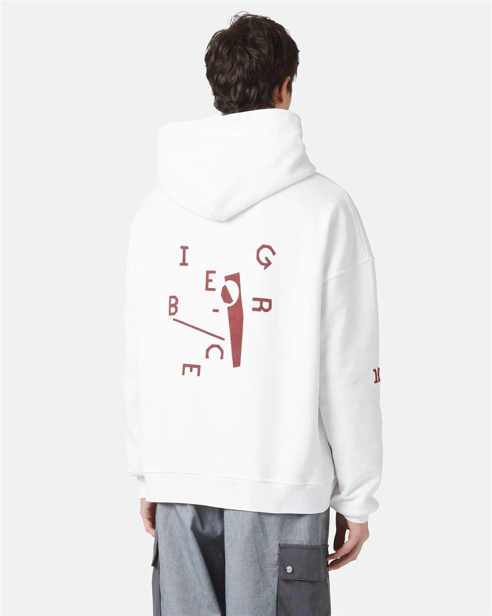 Sweatshirt with hood and printed logo (White) - I24E12063321111