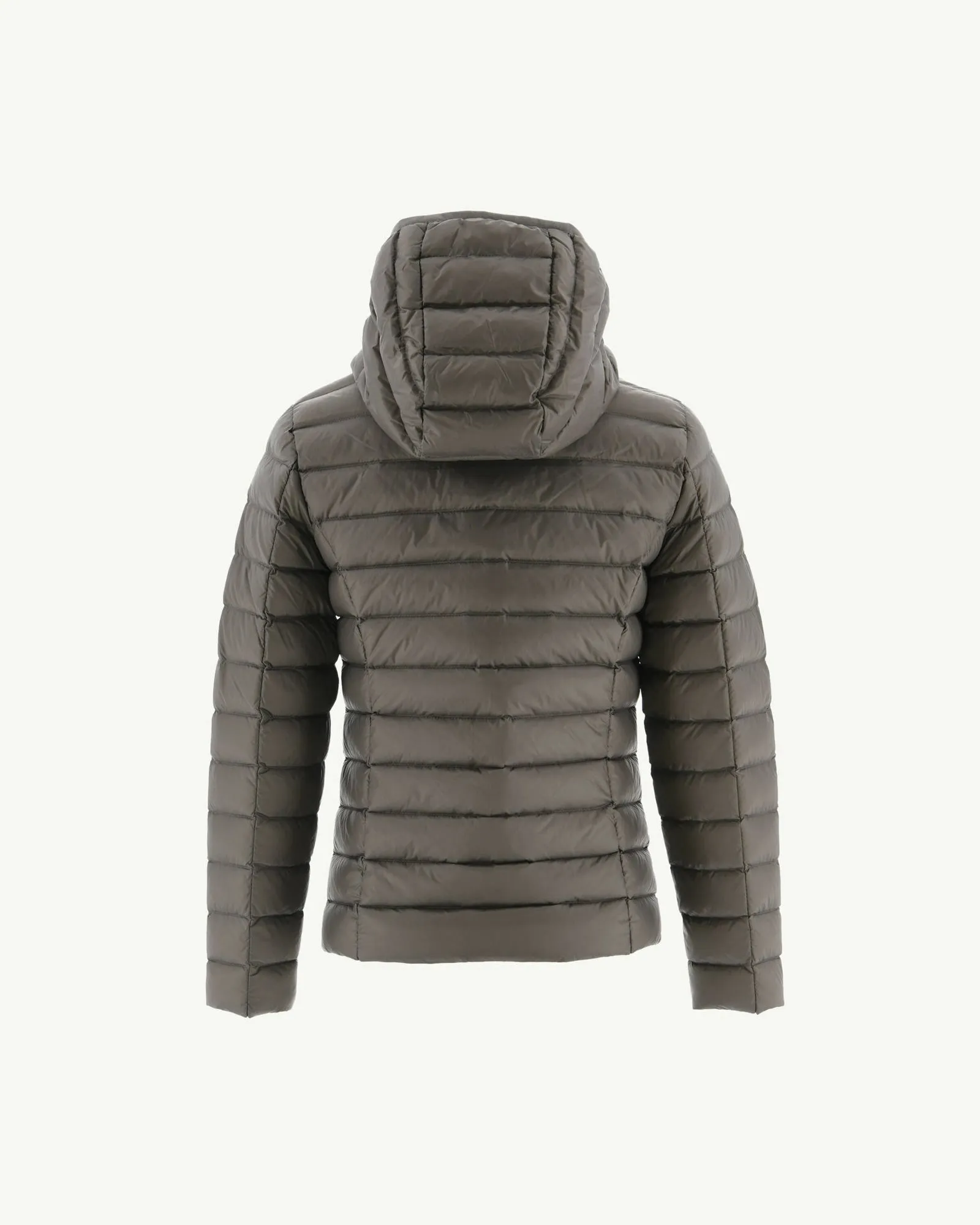 Taupe Hooded down jacket Carla