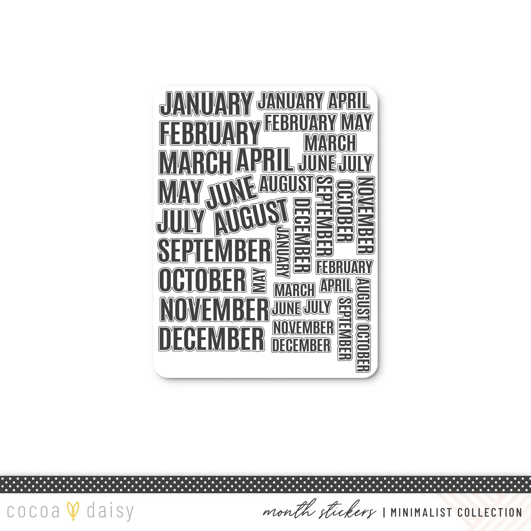 The Minimalist Collection Month Sticker Sheet